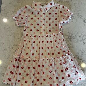 Molly Bracken Red and White Floral Kids Dress